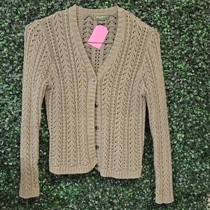 Eddie Bauer Women's Olive Green Knit Cardigan